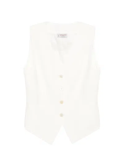 Alberto Biani Buttoned Waistcoat In White