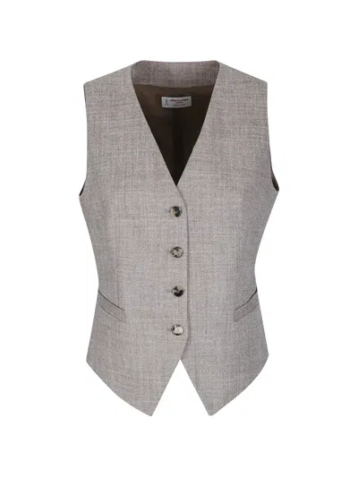 Alberto Biani Button-fastening Gilet In Gray