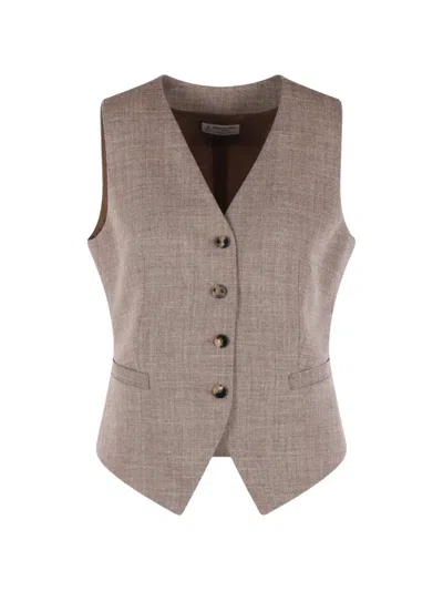 Alberto Biani Button-up Waistcoat In Gray