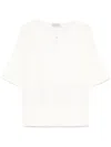 Alberto Biani Keyhole-neck Blouse In Beige