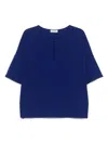 Alberto Biani Elegant Cady Blouse With Tricetate In Blue