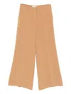 Alberto Biani Wide Leg Trousers Featuring Belt Loops In Brown