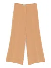 Alberto Biani Wide Leg Trousers Featuring Belt Loops In Gold