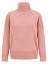 Alberto Biani Relaxed-fit Cashmere Sweater With High Neck In Neutral
