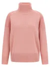 Alberto Biani Relaxed-fit Cashmere Sweater With High Neck In Pink