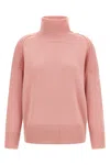 Alberto Biani Relaxed-fit Cashmere Sweater With High Neck In Pink