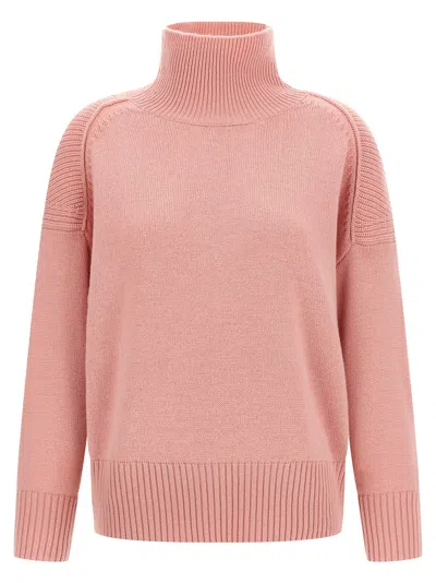 Alberto Biani Relaxed-fit Cashmere Sweater With High Neck In Pink