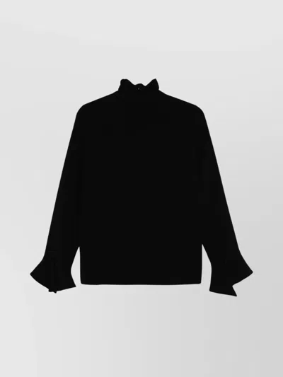 ALBERTO BIANI CASUAL FLARED CUFFS HIGH NECK TOP
