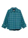 Alberto Biani Checked Button-up Coat In Blue