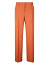 Alberto Biani Straight-leg Stretch Viscose Trousers With Hook Closure In Orange