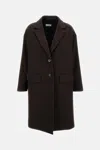 Alberto Biani Single-breasted Wool Coat In Brown