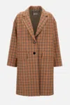 Alberto Biani Checked Flap-pocket Single-breasted Coat In Multi