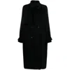 Alberto Biani Leather Coats In Black