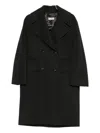 Alberto Biani Long Double-breasted Coat Pockets In Black