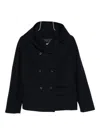 Alberto Biani Hooded Double-breasted Coat In Blue