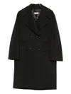 Alberto Biani Long Double-breasted Coat Pockets In Black