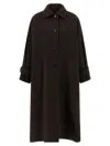 Alberto Biani Long Collared Coat With Side Pockets And Sleeves In Black