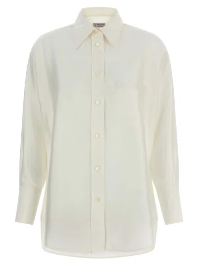 ALBERTO BIANI COMFORT FIT SILK SHIRT WITH ASYMMETRICAL HEM