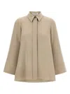 Alberto Biani Three Quarter Sleeve Relaxed Fit Shirt In Neutral