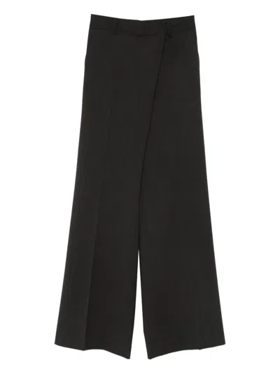 Alberto Biani Concealed-fastening Trousers In Black