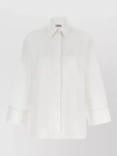 Alberto Biani Cotton Shirt Collared Neck Cuffed Long Sleeves In White