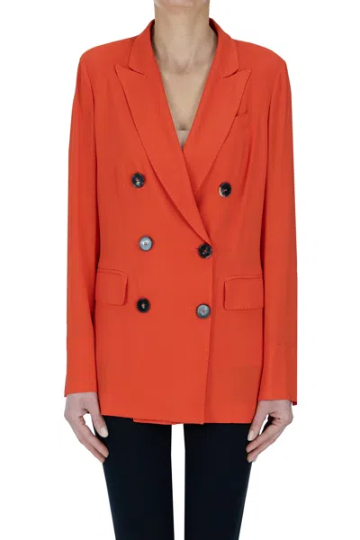 Alberto Biani Crepè Double-breasted Blazer In Orange