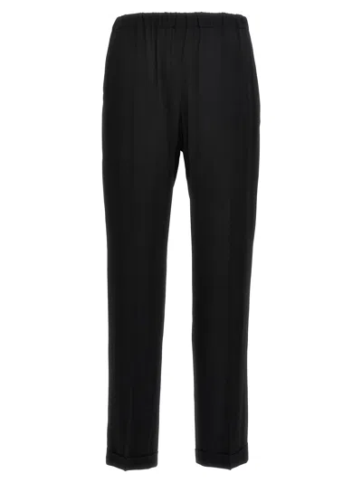 Alberto Biani Crepe Georgette Pants In Black