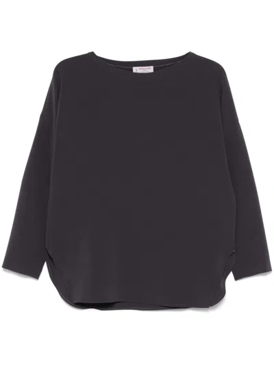 Alberto Biani Crepe-texture Blouse In Grey