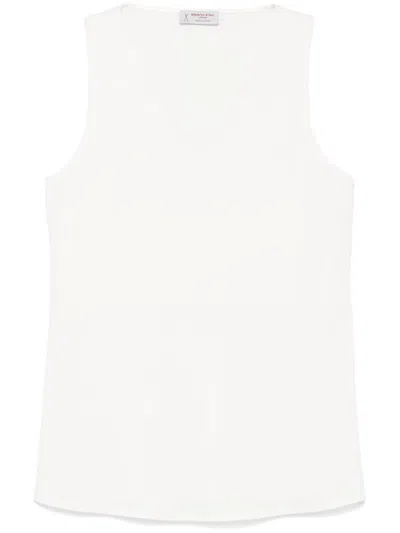 Alberto Biani Crepe Vest In White