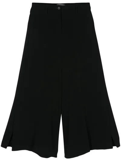Alberto Biani Cropped Palazzo Pants In Black