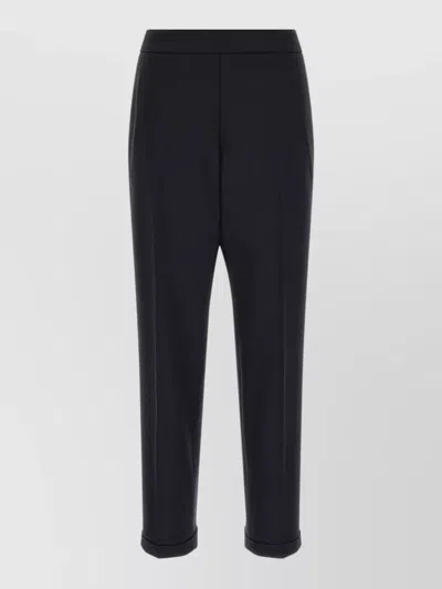 Alberto Biani Elasticated Turn-up Trousers In Black