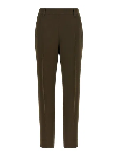 Alberto Biani Crpe Pants In Brown
