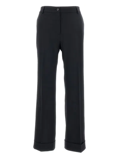 Alberto Biani Cuffed Trousers In Black