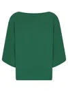 Alberto Biani Dark Green Cady Blouse In Green