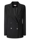 Alberto Biani Lightweight Double-breasted Viscose Jacket In 黑色