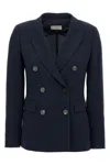 Alberto Biani Dark Blue Double-breasted Blazer