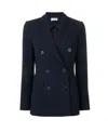 Alberto Biani Dark Blue Double-breasted Blazer In Black