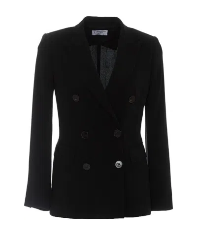 Alberto Biani Double Breasted Blazer In Black