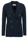 Alberto Biani Dark Blue Double-breasted Blazer In Blue