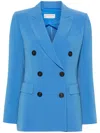 Alberto Biani Double-breasted Cady Jacket In Blue
