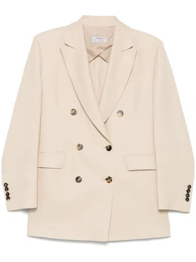 Alberto Biani Double-breasted Blazer In Neutrals