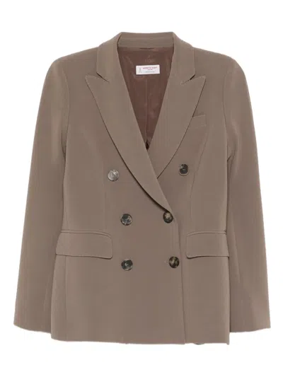 Alberto Biani Double-breasted Button-cuff Blazer In Brown