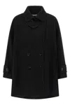 Alberto Biani Double-breasted Wool Coat In Black