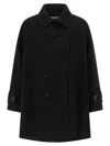 Alberto Biani Double-breasted Wool Coat In Black
