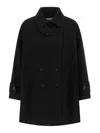 Alberto Biani Double-breasted Coat Featuring Notched Lapels In Black