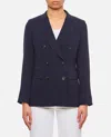 Alberto Biani Double-breasted Cady Blazer In Blue