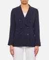 Alberto Biani Double-breasted Cady Blazer In Blue