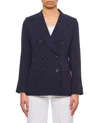 Alberto Biani Double-breasted Cady Blazer In Blue