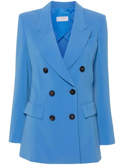Alberto Biani Double-breasted Cady Jacket In Blue