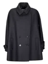 Alberto Biani Double-breasted Wool Coat In Black